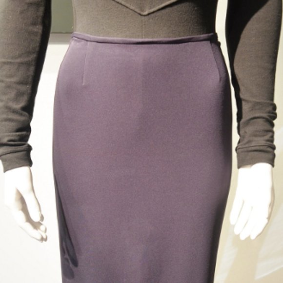 Vintage 90's Matte Jersey Slim Skirt - Picture 3 of 8